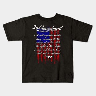 2nd Amendment Patriotic American Flag Progun Kids T-Shirt